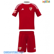 Camisa de time de futebol Sevilla Replicas 2º Equipamento Infantil 2025-26 Manga Curta (+ Calças curtas)